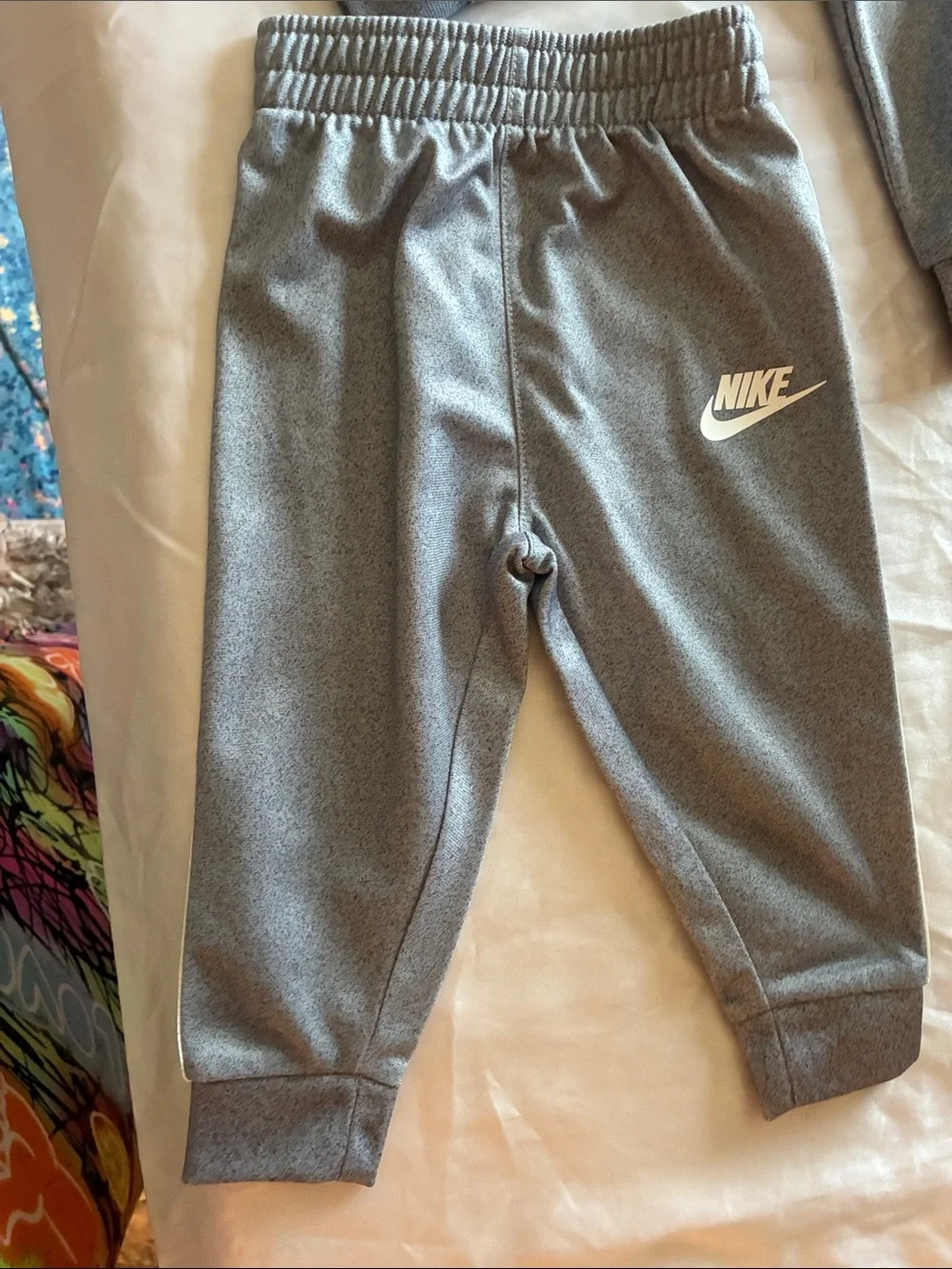Nike Kids Gray Logo Joggers with Branded Tape